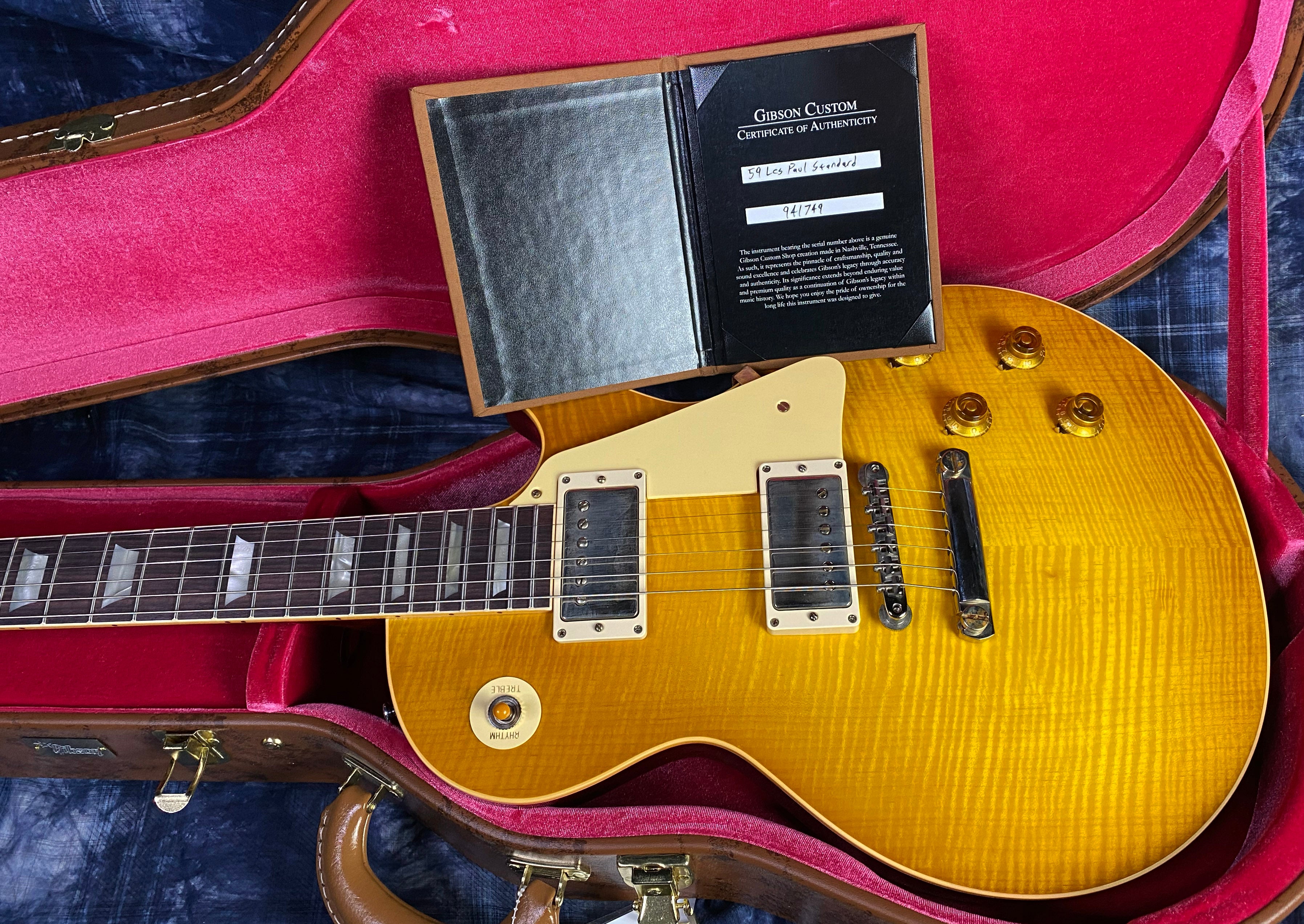 NEW! 2024 Gibson Custom Shop 1959 Les Paul - Dirty Lemon - Authorized Dealer - Hand Picked Killer Flame Top VOS - Only 8.5 lbs! - G03087