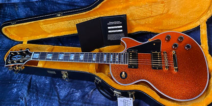 NEW ! 2024 Gibson Made 2 Measure Custom Shop Les Paul Custom Dealer Select Orange Sparkle - Authorized Dealer 10.45 lb - G03955