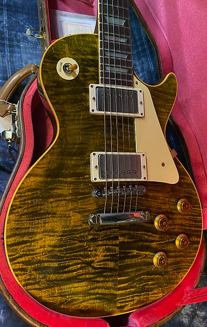 NEW ! 2024 Gibson Custom Shop Dealer Select '59 Les Paul Standard Reissue - Yellow Tiger - Monster Hand Picked Top - 8.25 lbs - Authorized Dealer - G03730