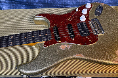 NEW ! 2024 Fender Custom Shop 62 HSS Stratocaster Heavy Relic - Shredder Strat! EVH Bridge P/U - Blue Sparkle - AAA Flamed Maple Neck - Authorized Dealer - 7.75 lbs - G03976