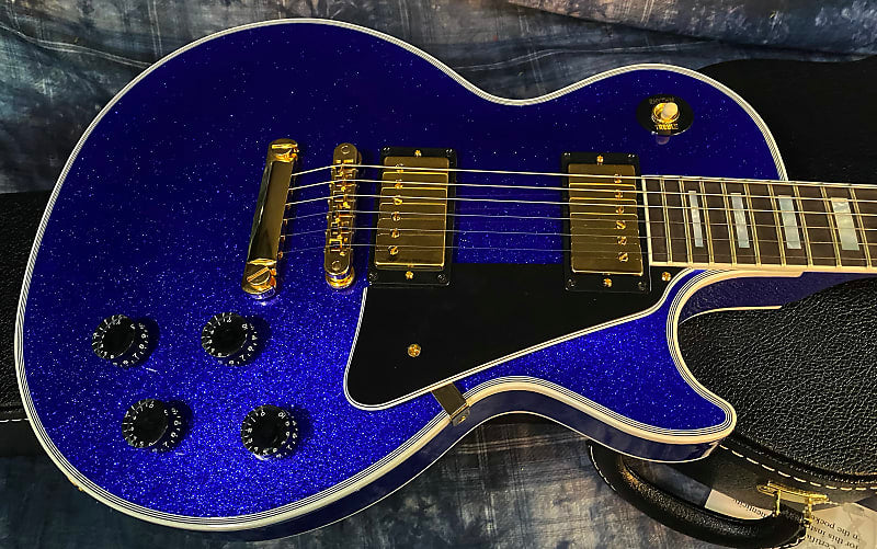 NEW ! 2024 Gibson Special Order Custom Shop Les Paul Custom Dealer Select - Dark Blue Sparkle - Authorized Dealer - Only 9.75 lbs - G03857