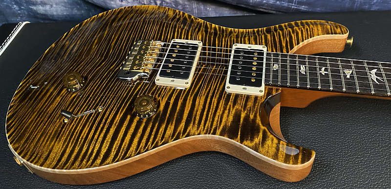 NEW! 2024 PRS Custom 24 - Paul Reed Smith - 10-Top ! Incredible Flame Top - WOW - Yellow Tiger - Authorized Dealer - 7.75 lbs - G03896