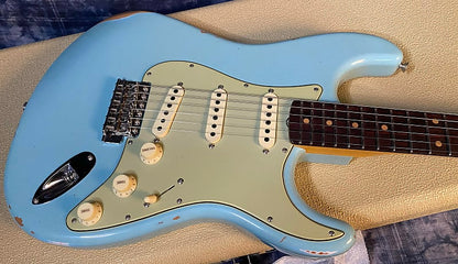 NEW ! 2024 Fender Custom Shop Late-1962 Stratocaster Relic Electric Guitar with Closet Classic Hardware - Aged Daphne Blue - 7.8lbs - Authorized Dealer - G04096