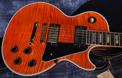 NEW! Gibson Custom Shop Les Paul Custom - Dealer Select - Authorized Dealer - Translucent Orange MONSTER Flame Top! WOW - Super RARE! 10 lbs - G03871