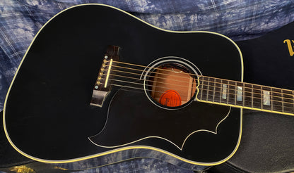 NEW ! 2024 Gibson Acoustic Hummingbird Custom Acoustic-Electric Guitar - Ebony - Authorized Dealer - 5.1lbs - G03130