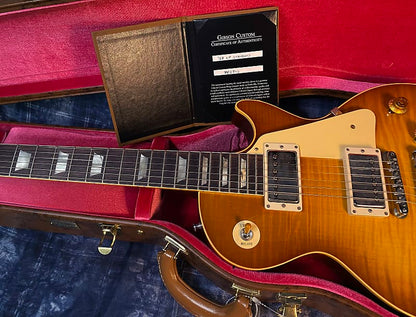 NEW! 2024 Gibson Custom Shop 1959 Les Paul - Golden Poppy - Authorized Dealer - Hand Picked Curly Flame Top VOS - 8.7 lbs - G04203