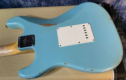 NEW ! 2024 Fender Custom Shop Late-1962 Stratocaster Relic Electric Guitar with Closet Classic Hardware - Aged Daphne Blue - 7.8lbs - Authorized Dealer - G04096