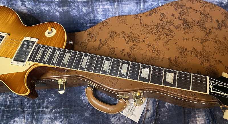 NEW! 2024 Gibson Custom Shop 1959 Les Paul - Golden Poppy - Authorized Dealer - Hand Picked Curly Flame Top VOS - 8.7 lbs - G04152