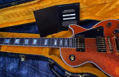 NEW ! 2024 Gibson Made 2 Measure Custom Shop Les Paul Custom Dealer Select Orange Sparkle - Authorized Dealer 10.5 lb - G03950