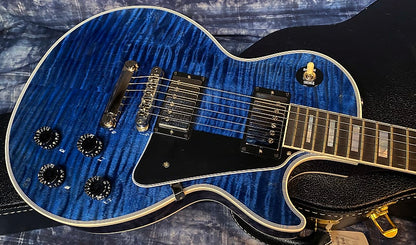 NEW! 2024 Gibson Custom Shop Les Paul Custom - Dealer Select - Authorized Dealer - Translucent Blue Monster Flame Top - Super RARE! 9.9 lbs - G03951