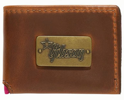 NEW! Gibson  Lifton Wallet - Brown Leather - Pink Interior - Limited Edition! Authorized Dealer