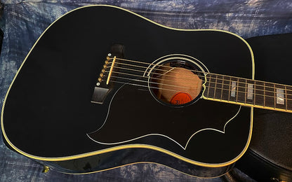 NEW ! 2024 Gibson Acoustic Hummingbird Custom Acoustic-Electric Guitar - Ebony - Authorized Dealer - 5lbs - G03745