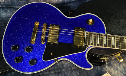 NEW ! 2024 Gibson Special Order Custom Shop Les Paul Custom Dealer Select - Dark Blue Sparkle - Authorized Dealer - 10.1 lbs - G03850