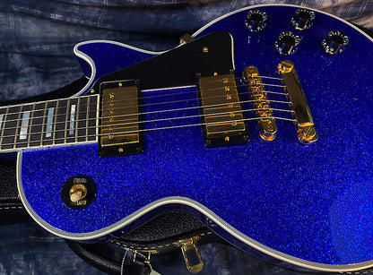 NEW ! 2024 Gibson Special Order Custom Shop Les Paul Custom Dealer Select - Dark Blue Sparkle - Authorized Dealer - 10.1 lbs - G03839