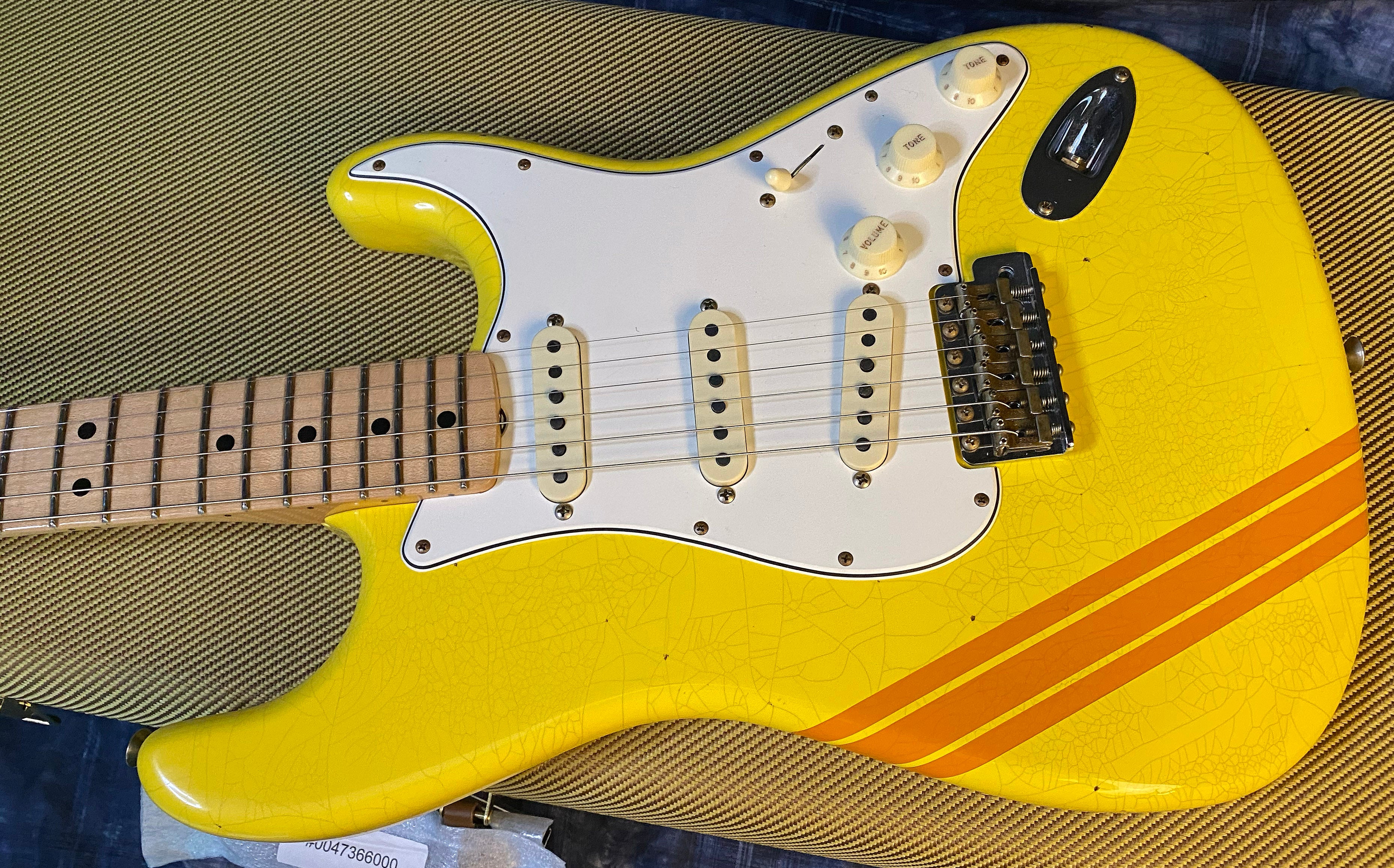 NEW ! 2024 Fender Custom Shop LTD '69 Stratocaster Journeyman Relic Limited Edition - Graffiti Yellow with Orange Competition Racing Stripes - Authorized Dealer - 7.8 lbs - G0204