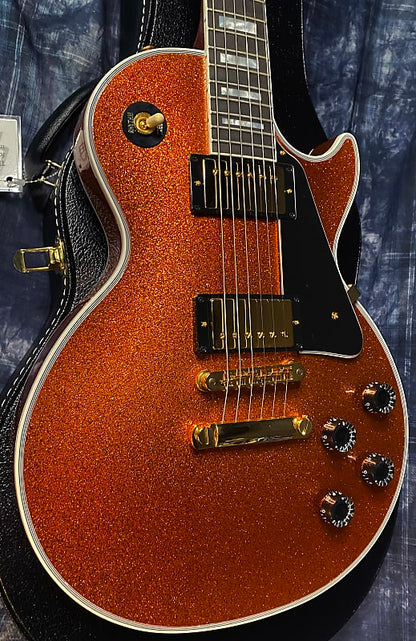 NEW ! 2024 Gibson Made 2 Measure Custom Shop Les Paul Custom Dealer Select Orange Sparkle - Authorized Dealer 9.8 lb - G03954