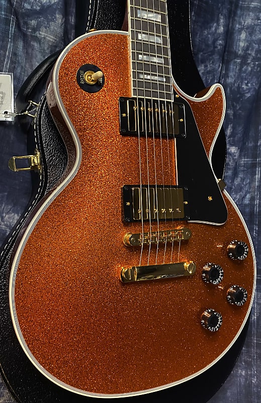 NEW ! 2024 Gibson Made 2 Measure Custom Shop Les Paul Custom Dealer Select Orange Sparkle - Authorized Dealer 9.8 lb - G03954