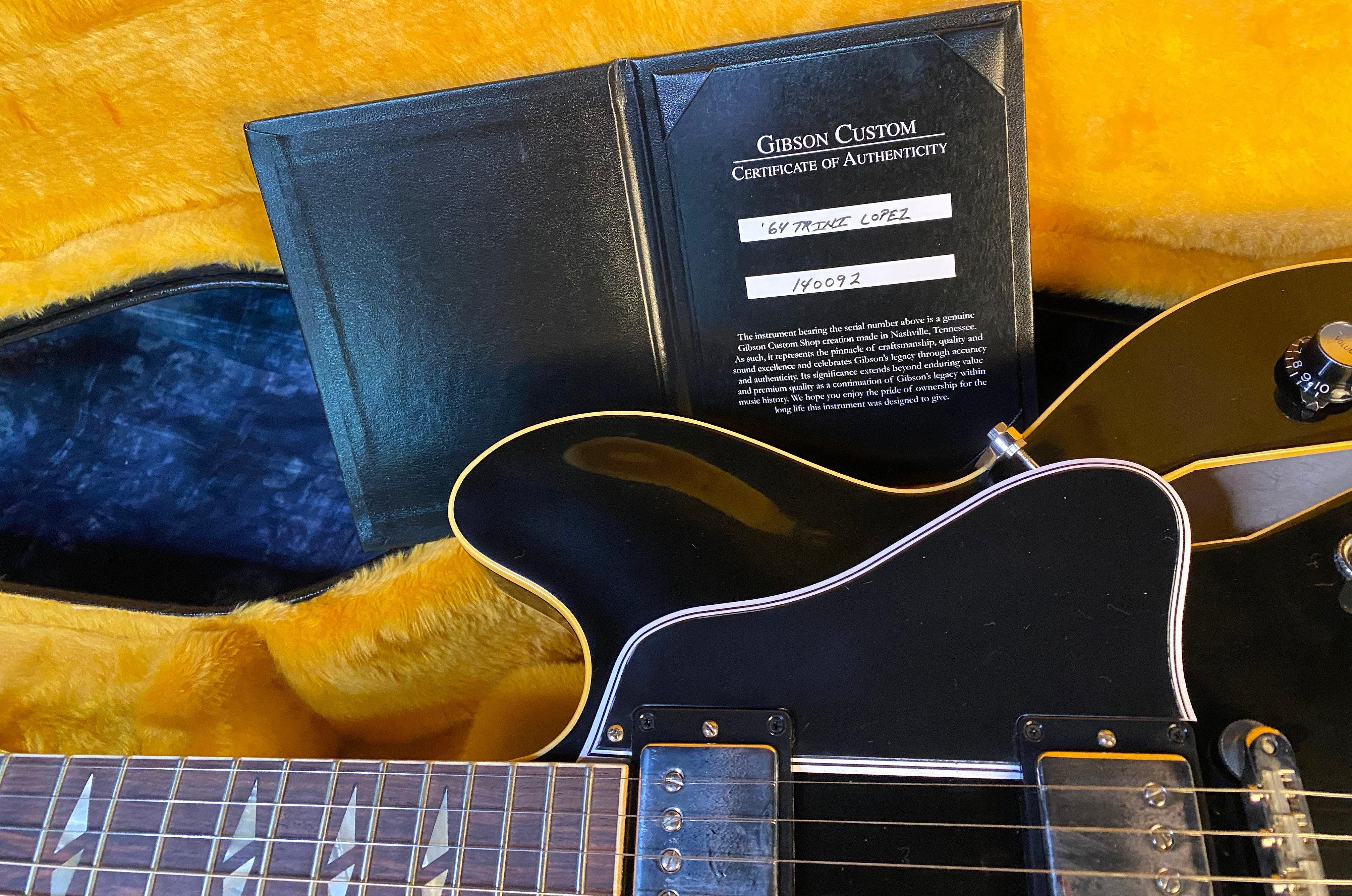 NEW ! 2024 Gibson Custom Shop '64 Trini Lopez Standard - Ebony VOS - Authorized Dealer - In-Stock! 8.4 lbs - G02455