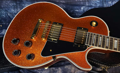 NEW ! 2024 Gibson Made 2 Measure Custom Shop Les Paul Custom Dealer Select Orange Sparkle - Authorized Dealer 9.8 lb - G03954