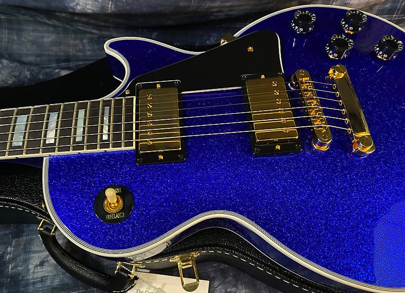 NEW ! 2024 Gibson Special Order Custom Shop Les Paul Custom Dealer Select - Dark Blue Sparkle - Authorized Dealer - 10.1 lbs - G03842