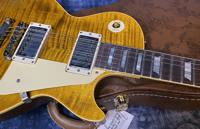 OPEN BOX - SAVE ! 2024 Gibson Custom Shop Dealer Select '59 Les Paul Standard Reissue - Yellow Tiger - Monster Hand Picked Top - 8.5 lbs - Authorized Dealer - G04176