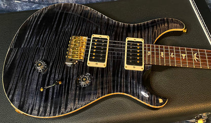 NEW! 2024 PRS Custom 24 - Paul Reed Smith - 10-Top ! Incredible Flame Top - WOW - Charcoal Gray - Authorized Dealer - 7.75 lbs - G03959