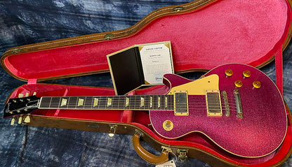 NEW! 2024 Gibson Custom Shop Dealer Select Murphy Lab '57 Les Paul Pink Sparkle Ultra Light Aged - Authorized Dealer - 8.5 lbs - G03941