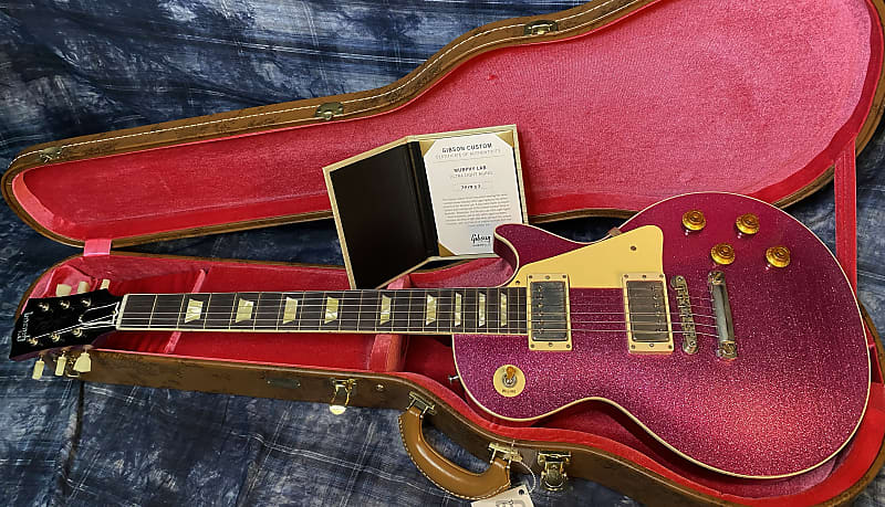 NEW! 2024 Gibson Custom Shop Dealer Select Murphy Lab '57 Les Paul Pink Sparkle Ultra Light Aged - Authorized Dealer - 8.5 lbs - G03941