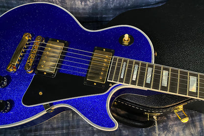 NEW ! 2024 Gibson Special Order Custom Shop Les Paul Custom Dealer Select - Dark Blue Sparkle - Authorized Dealer - 10.1 lbs - G03850