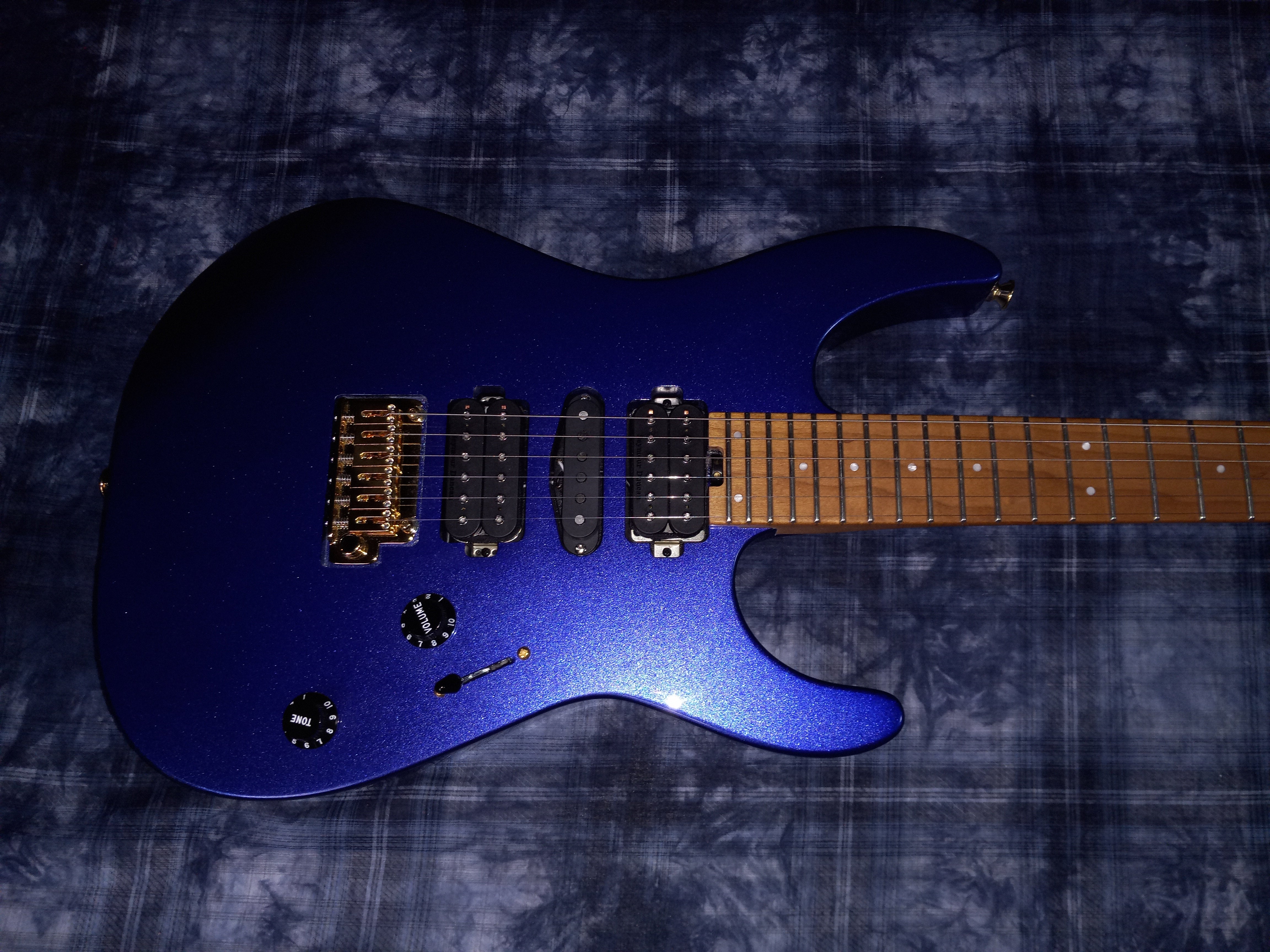 MINT!! Charvel Pro-Mod DK24 HSH 2PT CM Caramelized Maple Neck Mystic Blue 7.4lbs! / Authorized Dealer SAVE