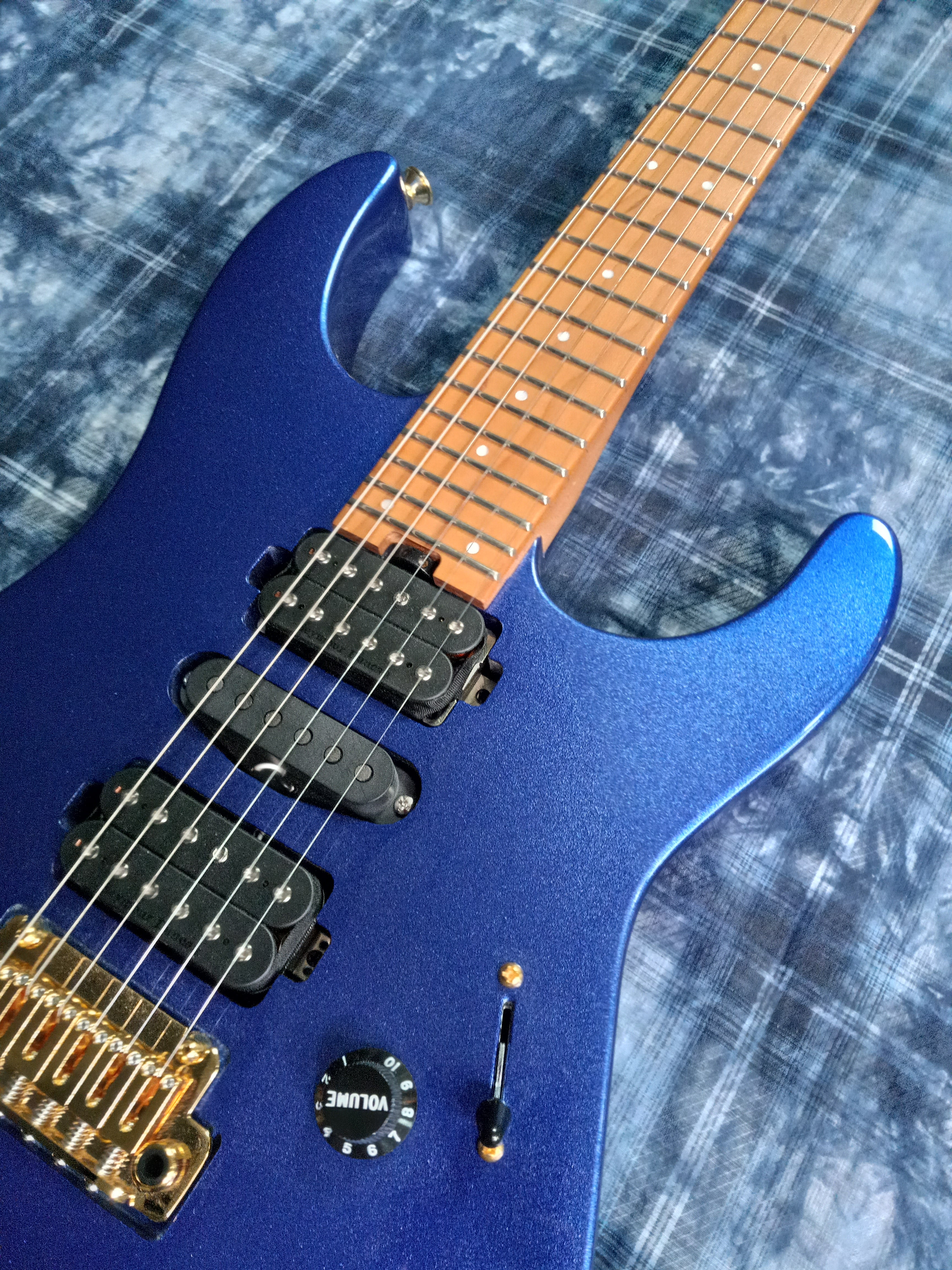 MINT!! Charvel Pro-Mod DK24 HSH 2PT CM Caramelized Maple Neck Mystic Blue 7.4lbs! / Authorized Dealer SAVE