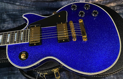 NEW ! 2024 Gibson Special Order Custom Shop Les Paul Custom Dealer Select - Dark Blue Sparkle - Authorized Dealer - 10.1 lbs - G03839