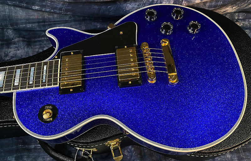 NEW ! 2024 Gibson Special Order Custom Shop Les Paul Custom Dealer Select - Dark Blue Sparkle - Authorized Dealer - 10.1 lbs - G03839