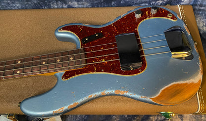 NEW ! 2024 Fender Custom Shop '63 Precision Bass Relic - Blue Ice Metallic - 9.2 lbs - Authorized Dealer! In Stock! G03383