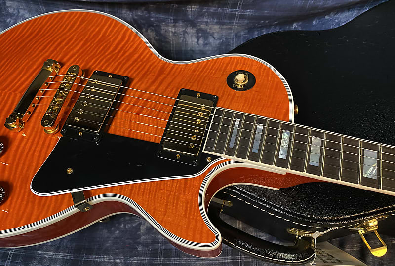 NEW! Gibson Custom Shop Les Paul Custom - Dealer Select - Authorized Dealer - Translucent Orange Flame Top - Super RARE! 10 lbs - G03838