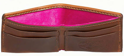 NEW! Gibson  Lifton Wallet - Brown Leather - Pink Interior - Limited Edition! Authorized Dealer