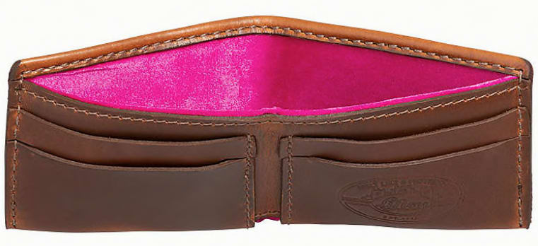 NEW! Gibson  Lifton Wallet - Brown Leather - Pink Interior - Limited Edition! Authorized Dealer