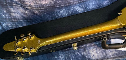 NEW! 2024 Gibson Custom Shop Flying V Custom - Gold Sparkle - Ebony Board - Authorized Dealer - Ultra RARE! Dealer Select - Only 7.1 lbs - G03875