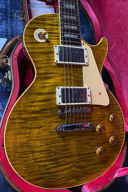 NEW ! 2024 Gibson Custom Shop Dealer Select '59 Les Paul Standard Reissue - Yellow Tiger - Monster Hand Picked Top - 8.8lbs - Authorized Dealer - G03721