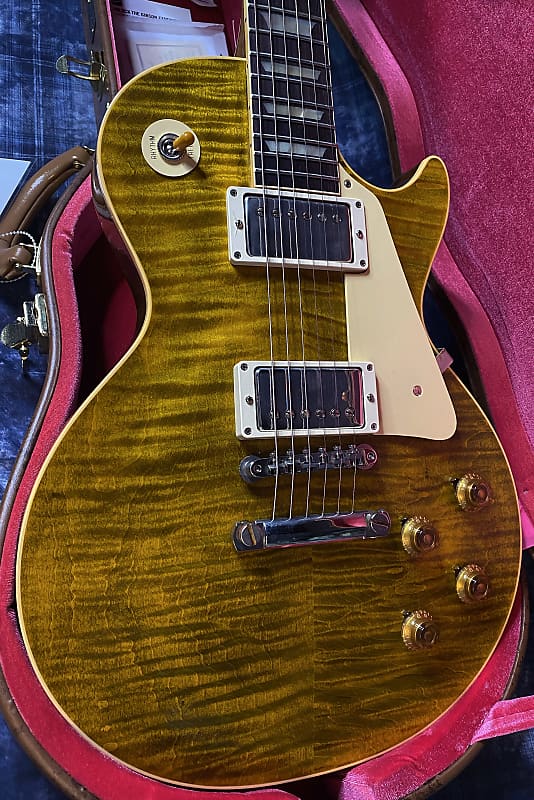 NEW ! 2024 Gibson Custom Shop Dealer Select '59 Les Paul Standard Reissue - Yellow Tiger - Monster Hand Picked Top - 8.8lbs - Authorized Dealer - G03721