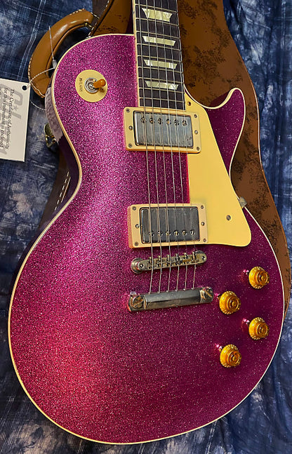 NEW! 2024 Gibson Custom Shop Dealer Select Murphy Lab '57 Les Paul Pink Sparkle Ultra Light Aged - Authorized Dealer - 8.5 lbs - G03941