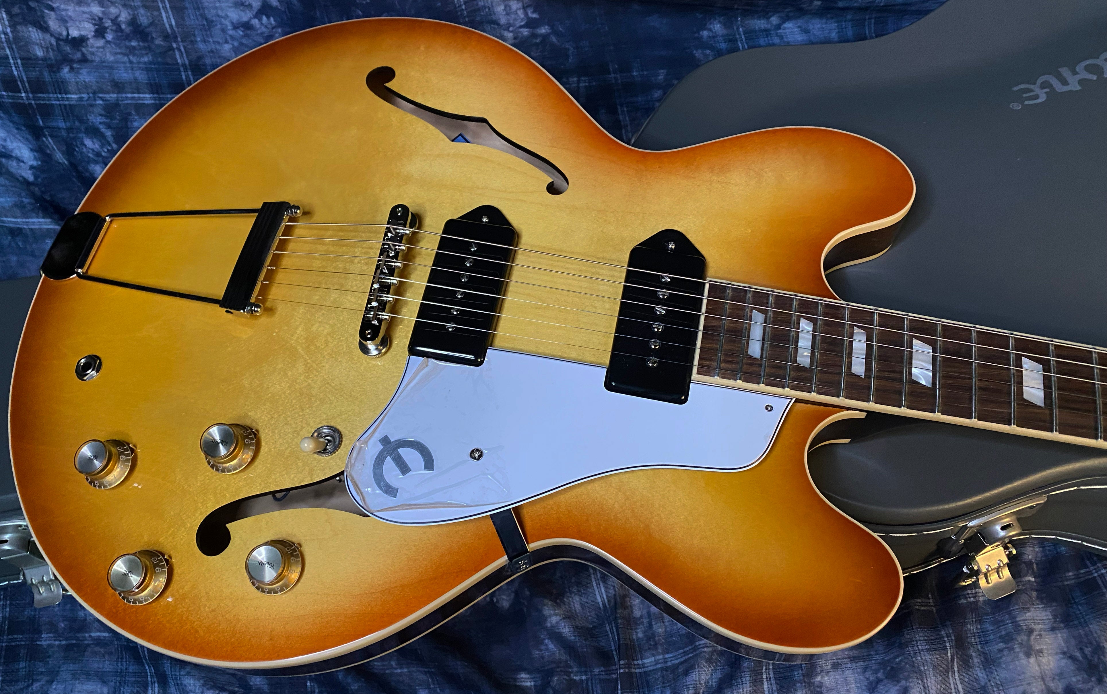 NEW! 2024 Epiphone USA Casino Royal Tan Finish - Authorized Dealer - Hardshell Case Only 6.45 lbs! In-Stock!  - G03226