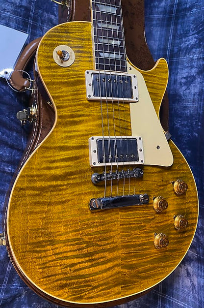 NEW ! 2024 Gibson Custom Shop Dealer Select '59 Les Paul Standard Reissue - Yellow Tiger - Monster Hand Picked Top - 8.8lbs - Authorized Dealer - G03721