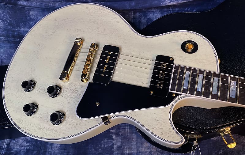 NEW ! 2024 Gibson Custom Shop Historic 2-Pickup '54 Les Paul Custom Reissue Dealer Select - P-90's Staple Pick-Up - TV White - VOS - Authorized Dealer - Only 9 lbs - Limited Edition - G03845