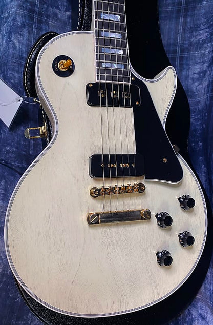 NEW ! 2024 Gibson Custom Shop Historic 2-Pickup '54 Les Paul Custom Reissue Dealer Select - P-90's Staple Pick-Up - TV White - VOS - Authorized Dealer - 9.5 lbs - Limited Edition - G03837