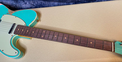 UNPLAYED ! 2024 Fender Custom Shop '60 Heavy Relic Telecaster Handwound Pick-Ups - Modern Specs - Seafoam Green Over 3-Tone Sunburst with Matching Peg Head - Only 6.75 lbs - Authorized Dealer - G03530