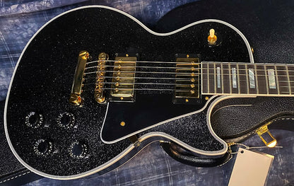 NEW ! 2024 Gibson Dealer Select Custom Shop Les Paul Custom - Large Flake Black Sparkle - Authorized Dealer - 10.35 lbs - G03846