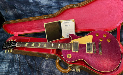 NEW! 2024 Gibson Custom Shop Dealer Select Murphy Lab '57 Les Paul Pink Sparkle Ultra Light Aged - Authorized Dealer - 8.9 lbs - G03940