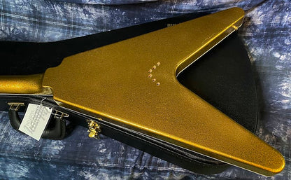 NEW! 2024 Gibson Custom Shop Flying V Custom - Gold Sparkle - Ebony Board - Authorized Dealer - Ultra RARE! Dealer Select - Only 7.1 lbs - G03880