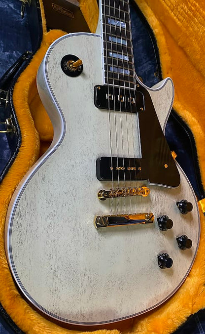 NEW ! 2024 Gibson Custom Shop Historic 2-Pickup '54 Les Paul Custom Reissue Dealer Select - P-90's Staple Pick-Up - TV White - VOS - Authorized Dealer - Only 9 lbs - Limited Edition - G03845